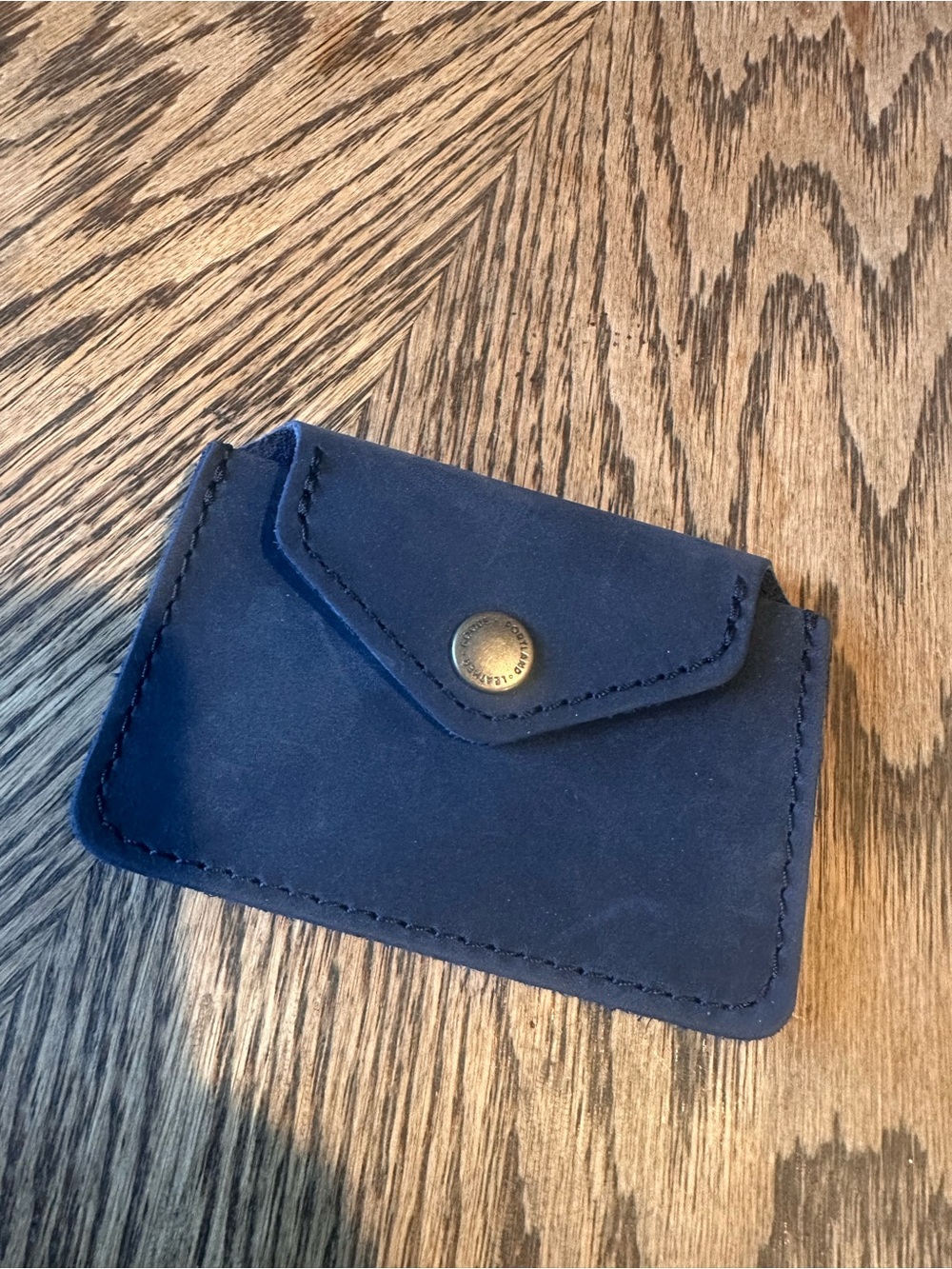 Portland Leather Blue Women's Snap Closure Bi-Fold Wallet, Solid, Credit Card